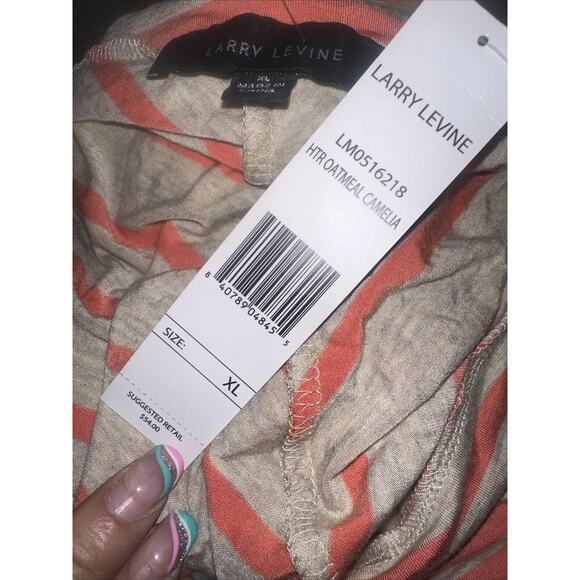 NWT Larry Levine Peach Tan Maxi Striped Dress Size XL - Picture 9 of 9